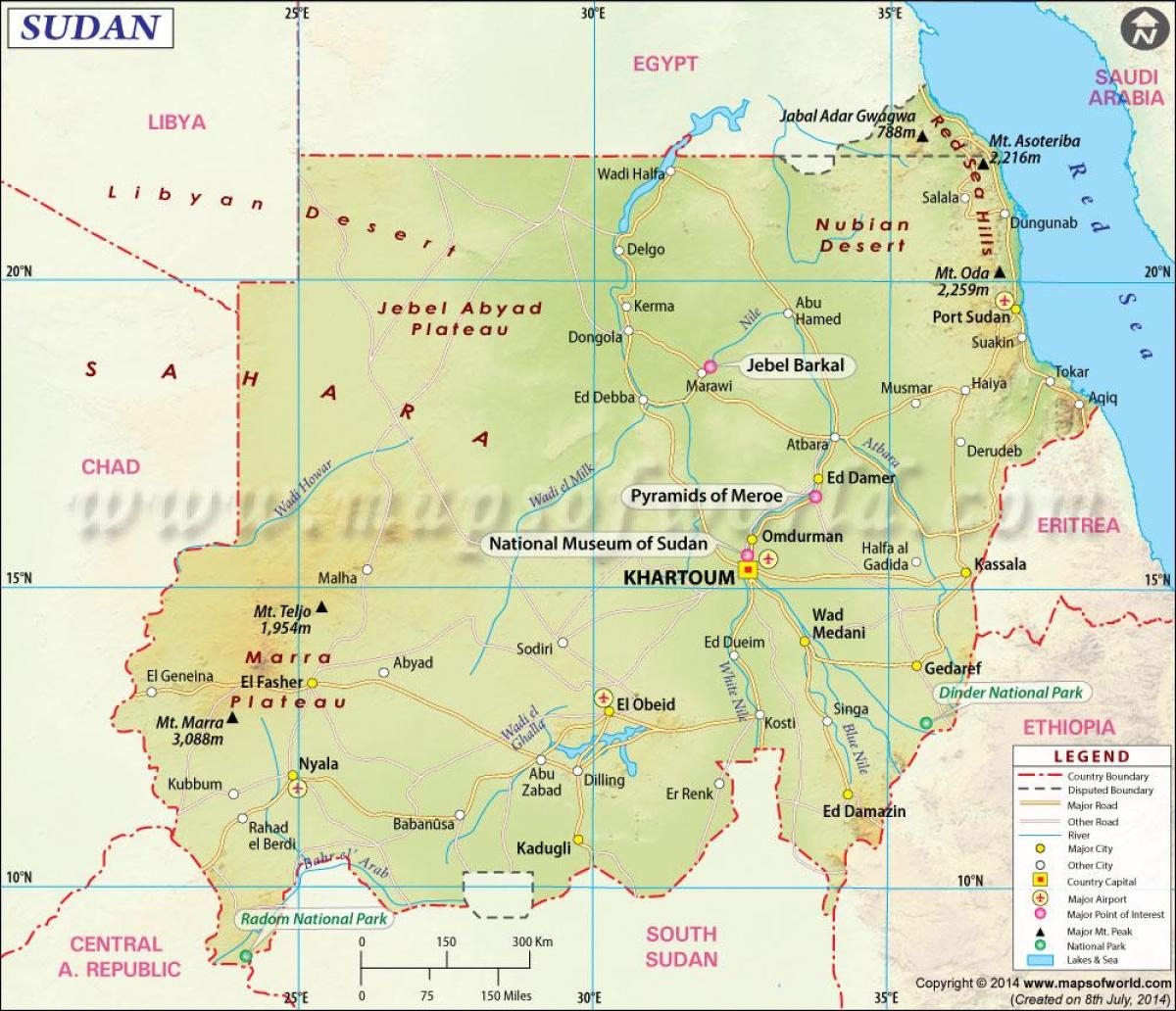 map of Sudan