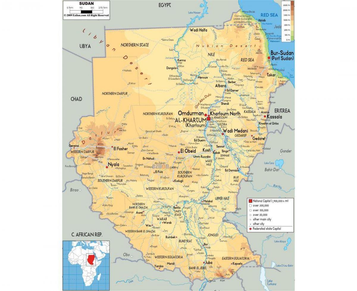 Map of Sudan roads