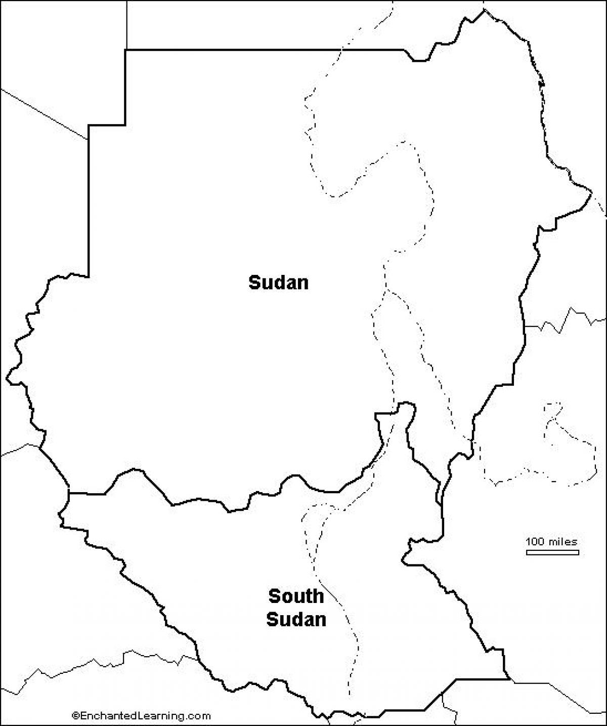 Sudan blank map - Map of Sudan blank (Northern Africa - Africa)