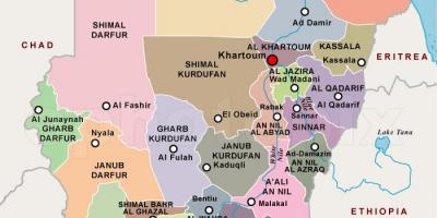 Map of Sudan regions
